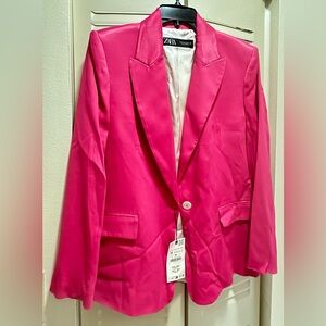 Zara Women's Vibrant Pink Blazer